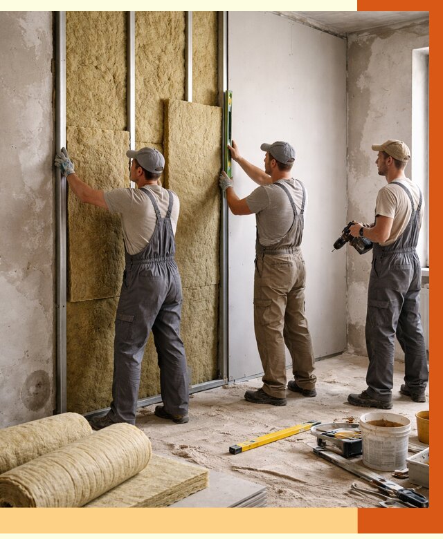 Утепление стен изнутри в Новокубанске от 2340 руб/м² под ключ | ТепломастерНкб