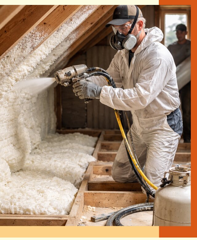 Утепление чердака ППУ в Новокубанске от 8963 руб./м2 — услуга под ключ | ТепломастерНкб