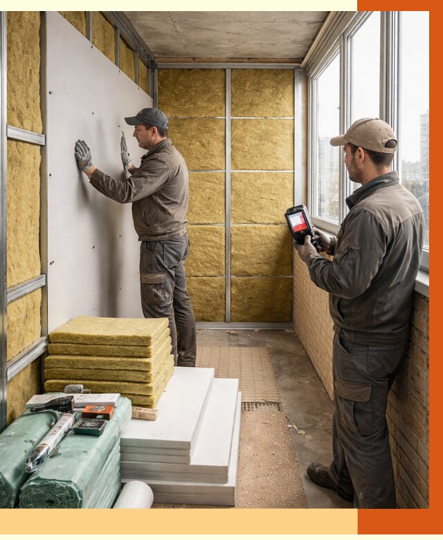 Утепление балкона в Новокубанске от 4679 руб. под ключ | ТепломастерНкб