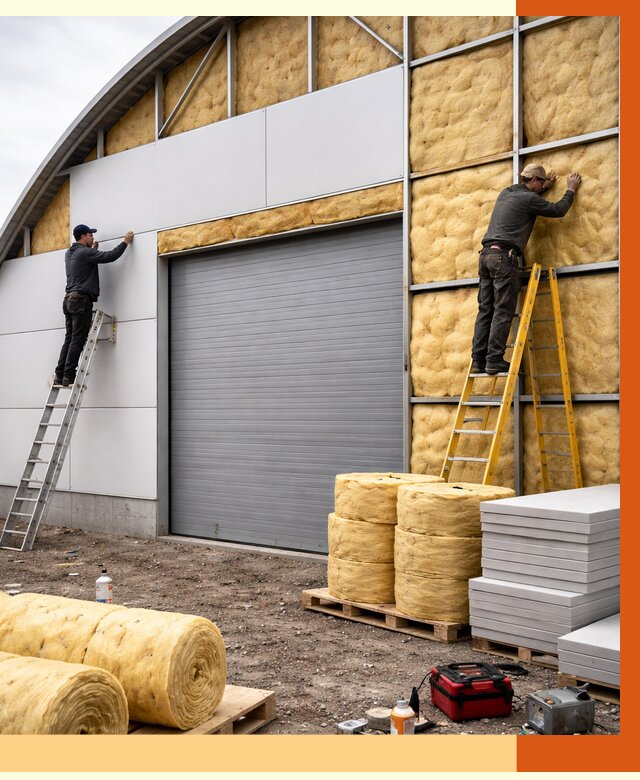 Утепление ангара пенополиуретаном в Новокубанске от 7487 руб./м² — комплекс от ТепломастерНкб