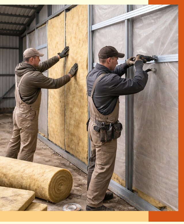 Утепление металлического ангара в Новокубанске от 4939 руб/м2 — услуги под ключ | ТепломастерНкб