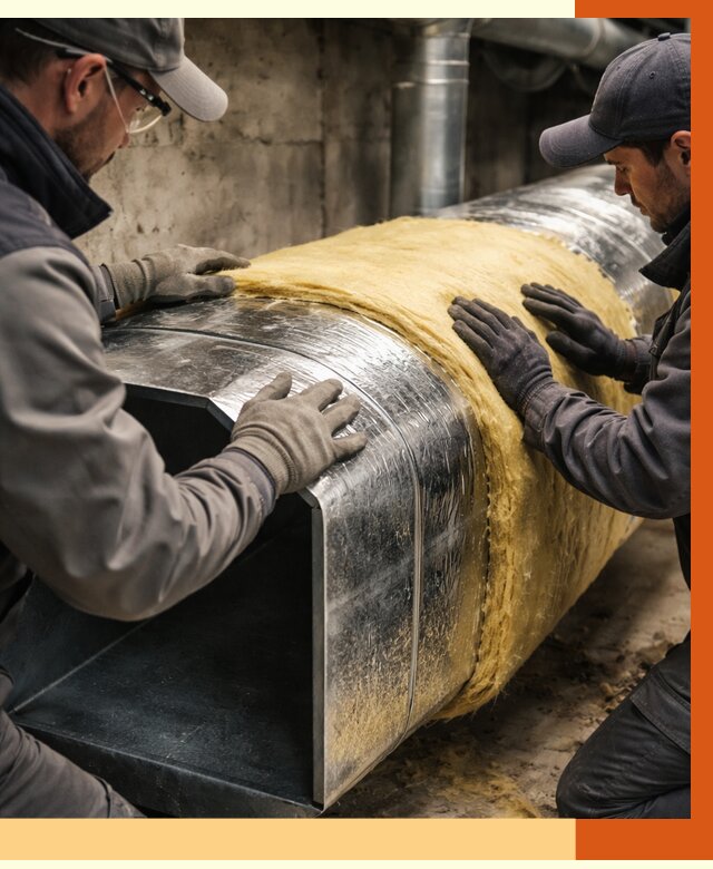 Утепление воздуховодов в Новокубанске от 4367 руб. — теплоизоляция вентиляции | ТепломастерНкб