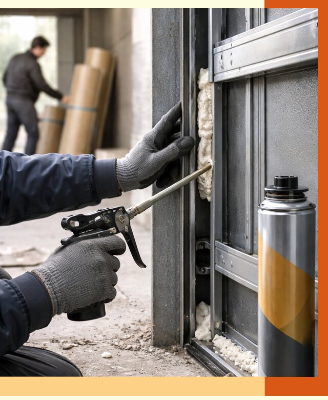 Заполнение пустот ворот в Новокубанске от 4679 руб. — заливка ППУ, утепление под ключ | ТепломастерНкб