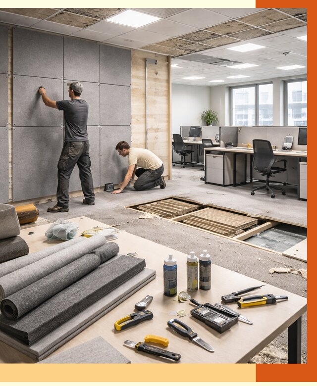 Профессиональная шумоизоляция офиса в Новокубанске от 7019 руб. за м2 | ТепломастерНкб