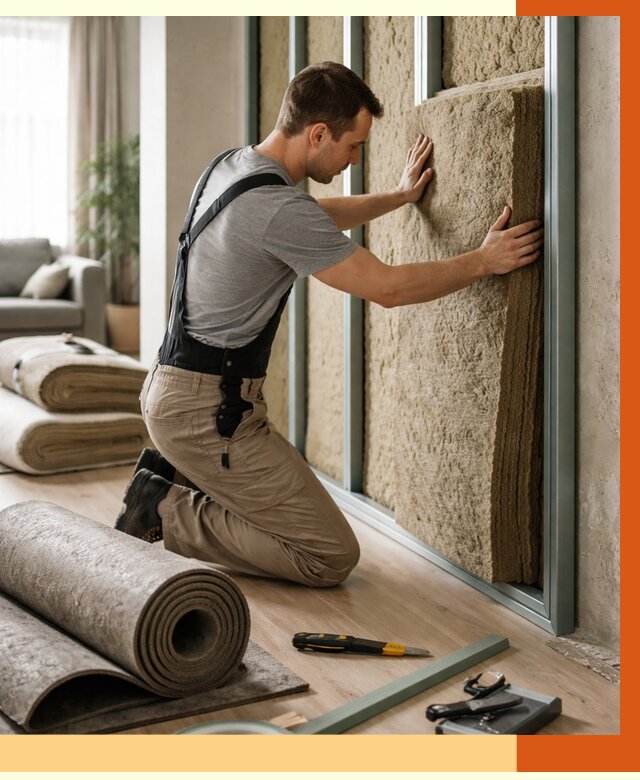 Шумоизоляция перегородок в Новокубанске от 1716 руб. за м2 — ТепломастерНкб